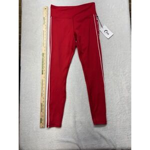 Zyia Active Red Logo Stripe Light n Tight Hi-Rise Leggings 28" Size 8-10 1298